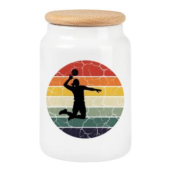 cadeau entraîneur de volley ball Design Rétro  - Boîte à biscuits avec couvercle en bois - blanc - Devant