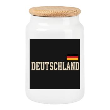 DEUTSCHLAND - Keksdose mit Holzdeckel - Weiß - Vorne