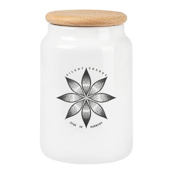Étoile de l’Harmonie - Boîte à biscuits avec couvercle en bois - blanc - Devant