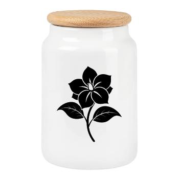 Jasminblüte - Keksdose mit Holzdeckel - Weiß - Vorne