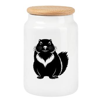 Marmot - Cookie Jar with Wooden Lid - white - Front