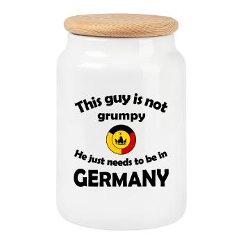 German Colour Ring Coat of Arms - Cookie Jar with Wooden Lid - white - Front