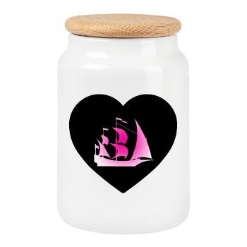 Sail - Cookie Jar with Wooden Lid - white - Front