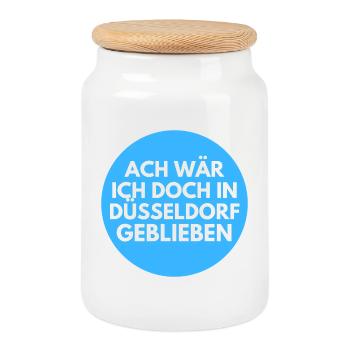 Ach wär ich doch in Düsseldorf - Keksdose mit Holzdeckel - Weiß - Vorne