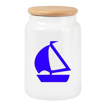 Sail - Cookie Jar with Wooden Lid - white - Front