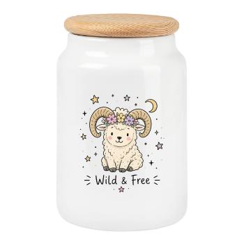 Astro Aries – Wild & Free - Cookie Jar with Wooden Lid - white - Front
