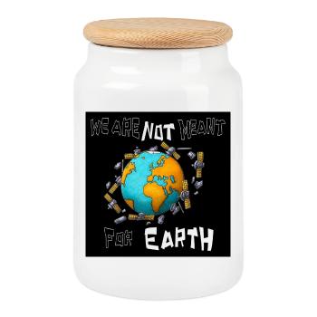 Not meant for Earth  - Boîte à biscuits avec couvercle en bois - blanc - Devant