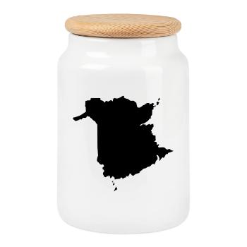 Map of New Brunswick - Cookie Jar with Wooden Lid - white - Front