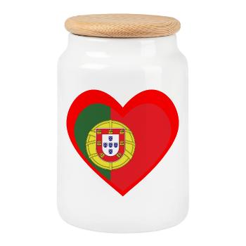 Portugal Coração – Amor por Portugal - Keksdose mit Holzdeckel - Weiß - Vorne