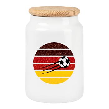 Football Circle Germany Retro Gradient - Cookie Jar with Wooden Lid - white - Front