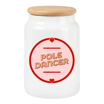 Pole Dance – Tanz - Keksdose mit Holzdeckel - Weiß - Vorne