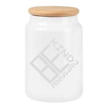 Be Kind Anyway Freundlichkeit Statement Spruch - Keksdose mit Holzdeckel - Weiß - Vorne