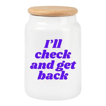 I'll check and get back - Cookie Jar with Wooden Lid - white - Front