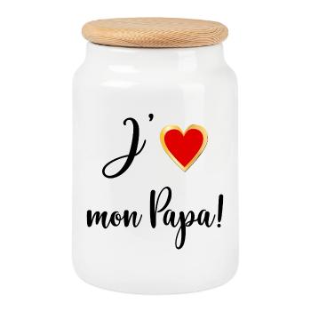Love Baby Daddy - Cookie Jar with Wooden Lid - white - Front