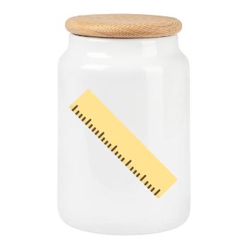 Art au trait de la règle diagonale - Boîte à biscuits avec couvercle en bois - blanc - Devant