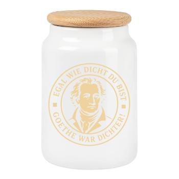 Goethe War Dichter Lustiger Dichter Spruch - Keksdose mit Holzdeckel - Weiß - Vorne
