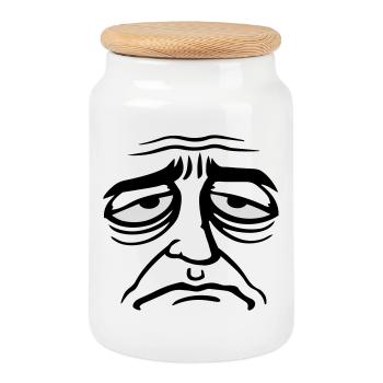 Mürrisches Trauriges Enttäuschtes Gesicht Lustig - Boîte à biscuits avec couvercle en bois - blanc - Devant