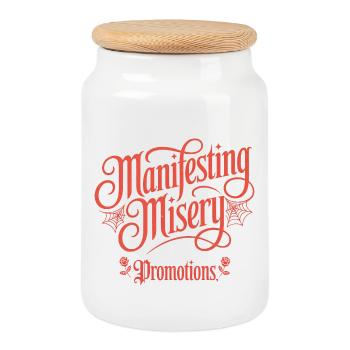 Manifester la misère et les promotions - Boîte à biscuits avec couvercle en bois - blanc - Devant
