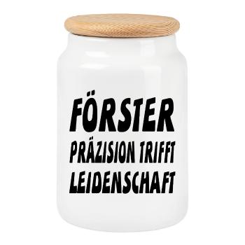 Förster - Keksdose mit Holzdeckel - Weiß - Vorne