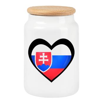 Čierne Srdce Slovensko - Boîte à biscuits avec couvercle en bois - blanc - Devant