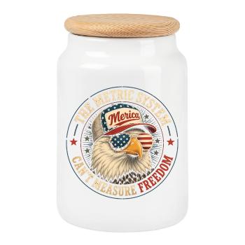 Le système métrique ne peut pas mesurer la liberté (4 - Boîte à biscuits avec couvercle en bois - blanc - Devant