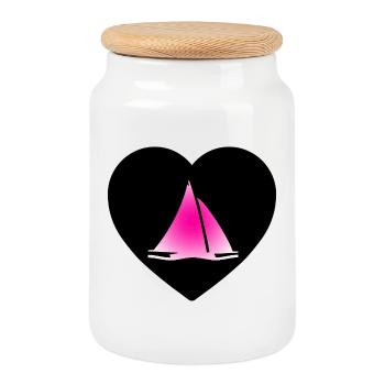 Sail - Cookie Jar with Wooden Lid - white - Front