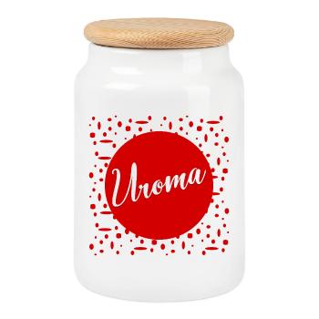 Annonce du bébé à l’arrière-grand-mère - Boîte à biscuits avec couvercle en bois - blanc - Devant