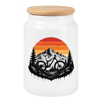 MTB Mountain Bike Alps Retro Trail Mountain Bike - Cookie Jar with Wooden Lid - white - Front