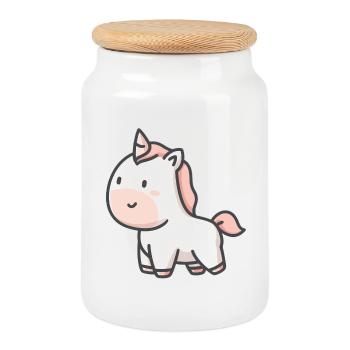 Licorne magique pleine de douceur - Boîte à biscuits avec couvercle en bois - blanc - Devant