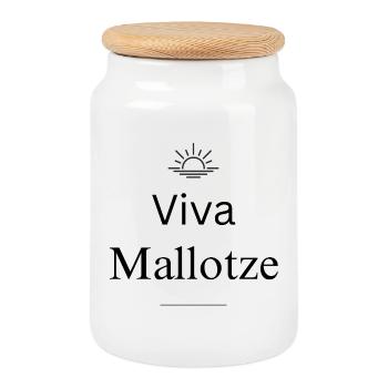 Viva Mallotze - Conception de la fête Malle - Boîte à biscuits avec couvercle en bois - blanc - Devant