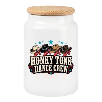 Honky Tonk Crew - Cookie Jar with Wooden Lid - white - Front