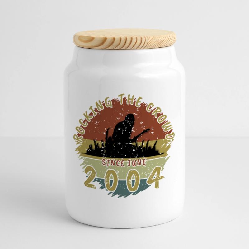 22nd Birthday Rocking the crowd GIT 06/2004 Cookie Jar with Wooden Lid
