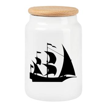 Sail - Cookie Jar with Wooden Lid - white - Front