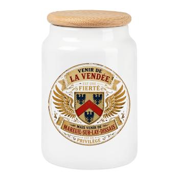 Fierté Vendée - Mareuil-sur-Lay-Dissais Privilège  - Boîte à biscuits avec couvercle en bois - blanc - Devant