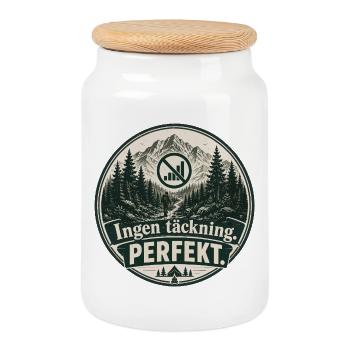 Randonnée et Nature : Pas de Réseau, Parfait - Boîte à biscuits avec couvercle en bois - blanc - Devant