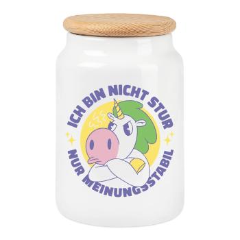 Unicorn Stur HP - Cookie Jar with Wooden Lid - white - Front