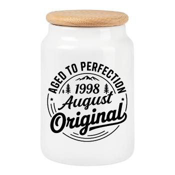août 1998 – Légende des sommets et montagnes - Boîte à biscuits avec couvercle en bois - blanc - Devant
