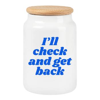 I'll check and get back - Cookie Jar with Wooden Lid - white - Front