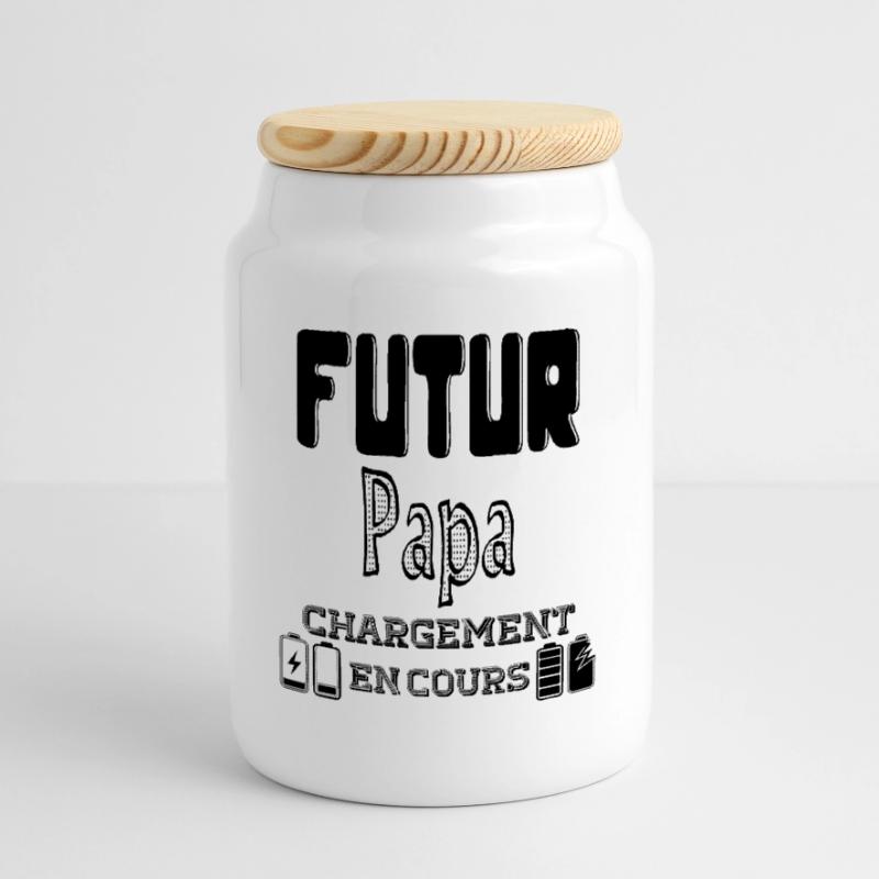 Daddy-to-be Loading In Progress Cookie Jar with Wooden Lid