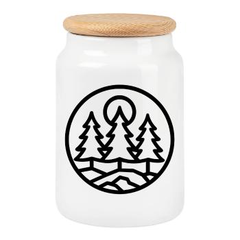 Waldkreis - Boîte à biscuits avec couvercle en bois - blanc - Devant