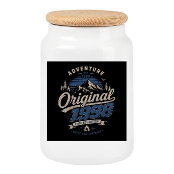 Adventure 1998 – Édition limitée vintage outdoor - Boîte à biscuits avec couvercle en bois - blanc - Devant