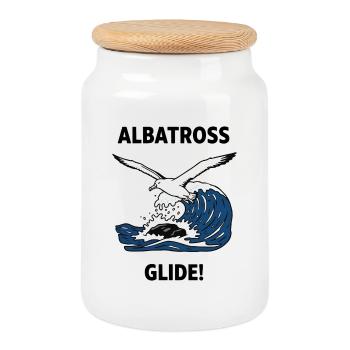Albatros, Heuler, Seegleit-Albatros - Keksdose mit Holzdeckel - Weiß - Vorne