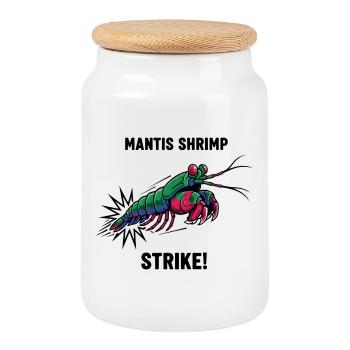 Crevette Mante Strike Mantis-Garnele - Keksdose mit Holzdeckel - Weiß - Vorne