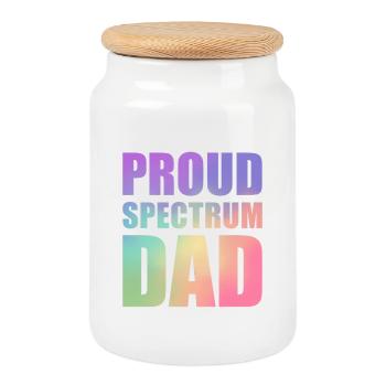 Proud Spectrum Dad - Cookie Jar with Wooden Lid - white - Front