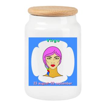 miss - Cookie Jar with Wooden Lid - white - Front