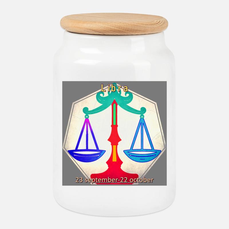 Weight - Cookie Jar with Wooden Lid - white