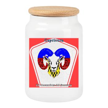 Capricorn - Cookie Jar with Wooden Lid - white - Front