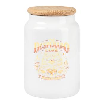 The Desperado Club – Cool Cat Vintage - Cookie Jar with Wooden Lid - white - Front