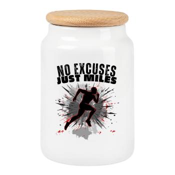 Courir Ultra Power Sprint Lauf Motivation Jogger - Boîte à biscuits avec couvercle en bois - blanc - Devant