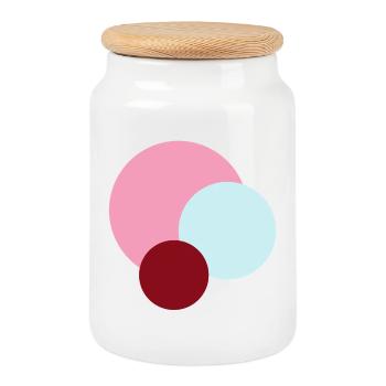 Planètes dans l’Univers Rose - Boîte à biscuits avec couvercle en bois - blanc - Devant